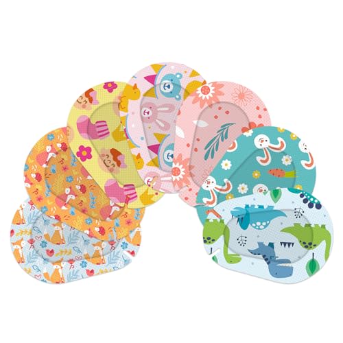 AndicAge Adhesive Eye Patches for Kids 70pcs Light Blocking Cute Design Breathable Adhesive Bandages for Toddlers