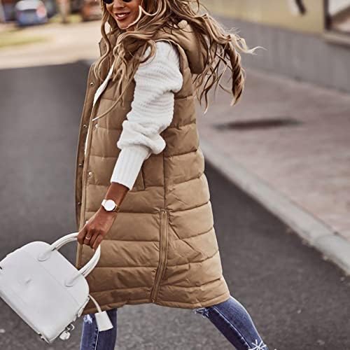 Womens Puffy Vest Hvyesh Women Puffer Hooded Vest Soft Sleeveless