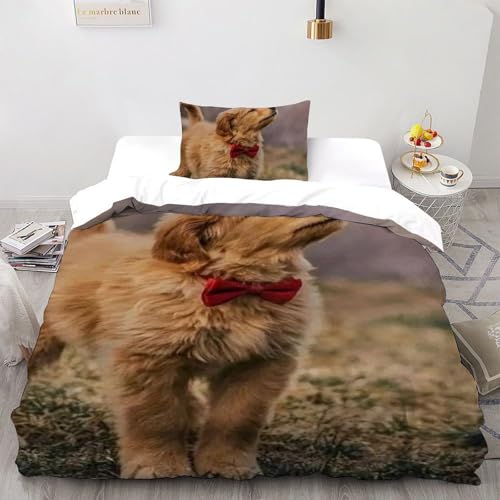 Housse de couette single chiots imprimé 3d haut de gamme en microfibre douce - 2