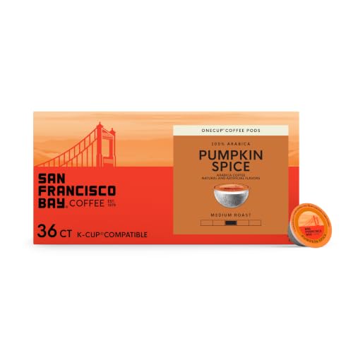 Image of Limited Edition Pumpkin Spice San Francisco Bay K-Cup Compatible Coffee Pods (36 Ct), Flavored Medium Roast, Commercially Compostable Single-Serve Coffee Pods