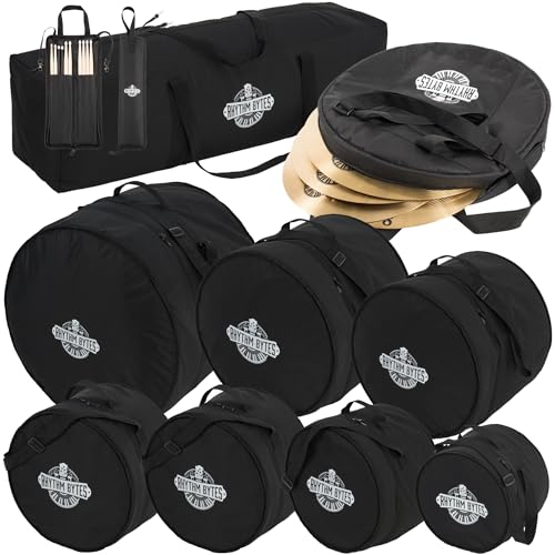 10-pieces Drum Cases, Professional Drum Bags set, Thick 10mm Padding, Cases for 10'/12'/13' Toms...