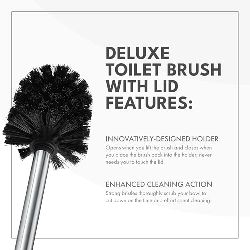 Image of ToiletTree Products Toilet Brush with Lid (White 2 Pack)