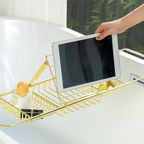 Bandeja de baño de acero inoxidable impermeable con soporte ajustable 7