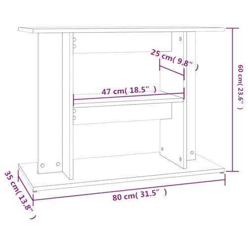 Vidaxl Supporto Acquario 80X35X60Cm In Legno Multistrato Rovere Sonoma - 3