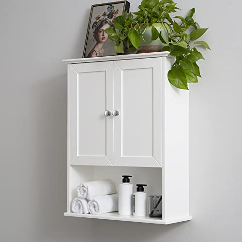 Vanirror White Bathroom Wall Cabinet Over The Toilet Storage Cabinet, 24X30 Inch Above Toilet Storage Wood Medicine Cabinets Wall Mounted Bathroom Cabinet With Doors For Laundry Room, Bedroom Kitchen #TOP6