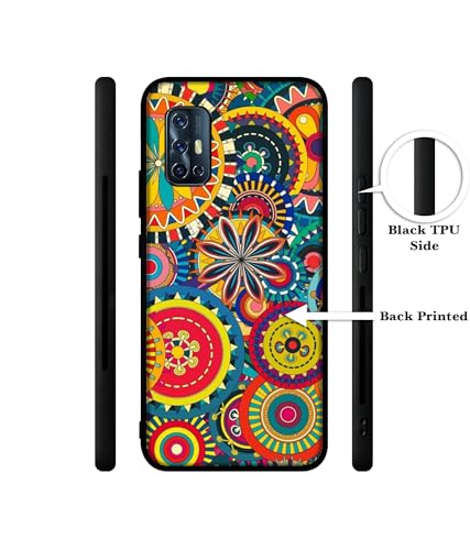 Image of Ring Pattern Print Design Premium 2D Printed Metal Back Case Cover for Vivo V17 4G / V19 Neo 4G
