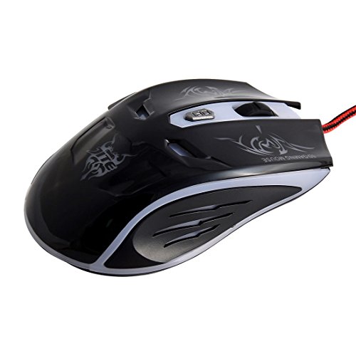 Ratón gaming 6D Ruilogod con sensor óptico de 4000 dpi y botones configurables para juego fluido 2
