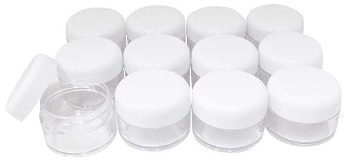 Miniatura 6 de ToolUSA conjunto de 12 piezas de frascos con tapas color blanco - 0.84 onzas líquidas tj-18625