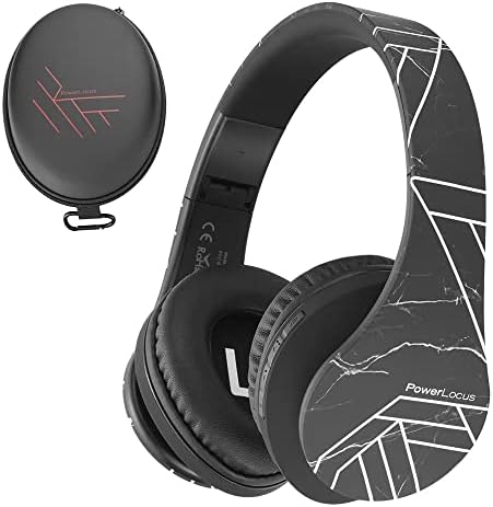 PowerLocus Bluetooth Headphones Over Ear, Wireless Headphones with Microphone, Foldable Headphone, Soft Memory Foam Earmuffs & Lightweight, Micro SD/TF, FM Radio for iPhone/Android/Tablet/PC/TV