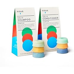 HiBAR - Shampoo & Conditioner Sampler Set - Maintain, Moisturize & Volumize Bars - Travel-Friendly - Salon-Quality Ingredients - Plastic, Soap, Paraben & Sulfate-Free - Color Safe - 6 Mini Solid Bars