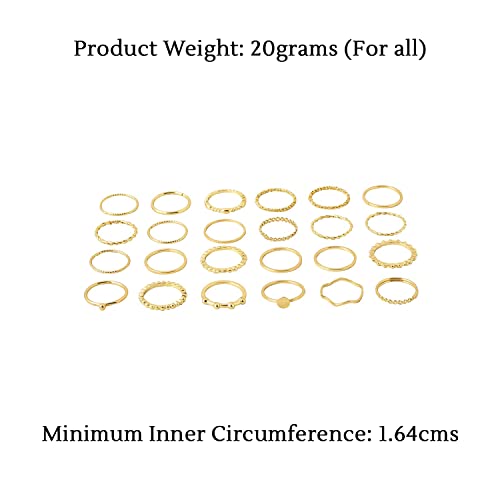 Knuckle Ring Set Combo Plated 24 Pcs Birthday