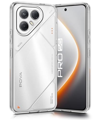Image of COVERBLACK Flexible Rubber Case Back Cover Compatible for Tecno LJ8 / Pova 7Pro 5G - Transparent