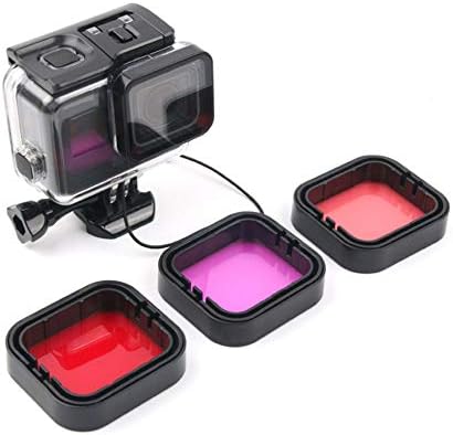 Harwerrel 3 Pack Scuba Dive Filter Kit for GoPro Hero 5 6 7 Black Super Suit Dive Housing - Red, Light Red and Magenta Filter - Enhances Colors for Various Underwater Video and Photography Conditions