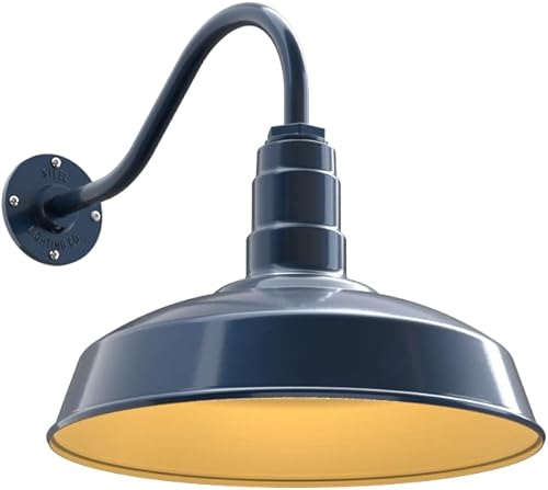 Miniatura 34 de Steel Lighting Co. Gardena - Luz de granero Montaje en pared al aire libre Cúpula de 16 pulgadas Cuello de cisne de 23 pulgadas Luz