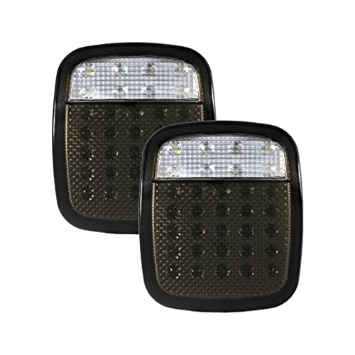 USDGIW Pour Jeep Pour Wrangler CJ TJ YJ 2 Pièces Feu Arrière Assemblage Frein Inverse Clignotant Feux Arrière Coque (Couleur : B)