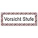 5 Stück Vorsicht Stufe Aufkleber 21x7,2cm Sticker Warnzeichen mit UV Schutz für Außen-und Innenbereich