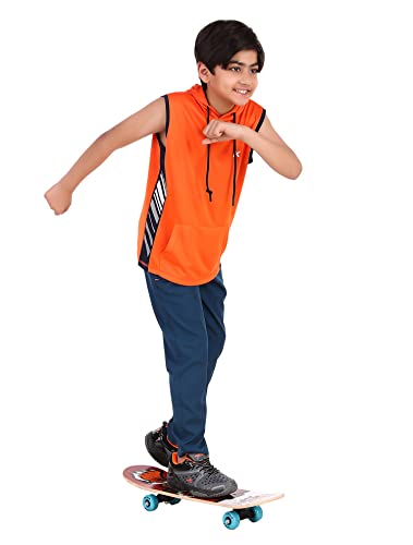 Image of Vector X OKT-228 Kid's Printed Hoodie Boys Sleeveless Hooded Regular Fit T-Shirt