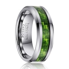 Silver with Green Inlay