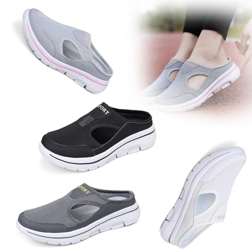 Orthowalkway Mens Shoes, Men's Comfort Breathable Support Sports Sandals, Men's Slip on Shoes, Slip on Sports Sandals with Arch Support, Non Slip Orthopedic Sneakers Walking Slip On.2