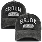 Wedding Gifts for Couples 2025, 2PCS Groom Bride Hat, Husband and Wife Matching Outfit Bsaseball Cap, Honeymoon Essentials Bridal Shower Gifts