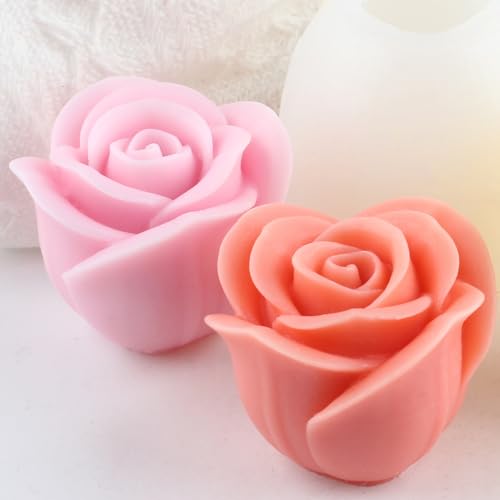 XIAOSHUI Rose Flower Candle Molds Rose Candle Silicone Mold for Candle Home Decorate Mold Candle Making Aromatherapy Gypsum Candles Clay Craft