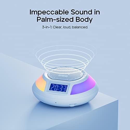 Tribit AquaEase Bluetooth Shower Speaker: IPX7 Waterproof Wireless Speaker,18H Playtime,Mini Speaker with Light,Stereo Pairing,App Control,Portable for Outdoor and Home
