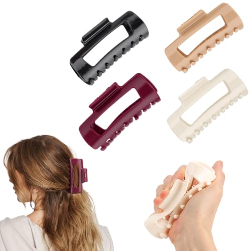 4 fermagli per capelli morbidi, flessibili, antiscivolo, comodi e flessibili, non danneggiano facilmente il cuoio capelluto, fermagli per capelli in silicone per ragazze, capelli lunghi e spessi