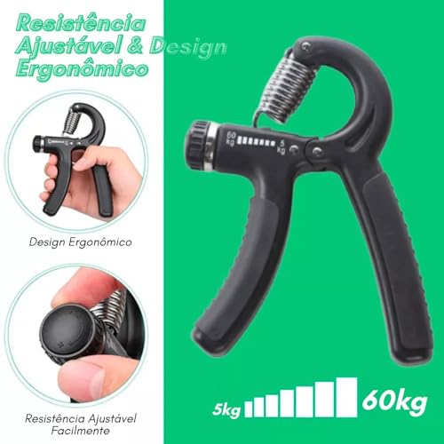 Hand Grip Fortalecedor Braços Antebraços Mãos Punho Pulso Resistente Regulável 5 a 60kg (CORES SORTI