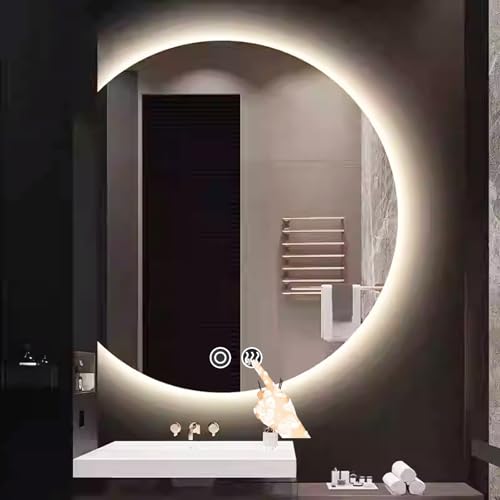 Miroir de salle de bain à LED semi-circulaire au design architectural haut de gamme
