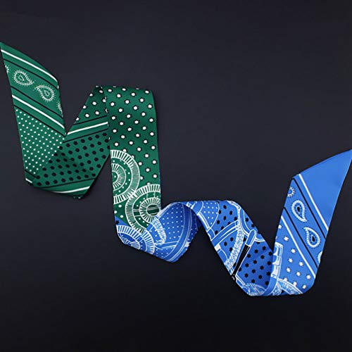 Minkissy 2 peças de lenço de seda estilo hip pop polaina de pescoço estampada com estrelas faixas de