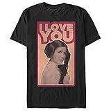Fifth Sun Star Wars Princess Leia Quote I Love You Mens Graphic T Shirt,Large,Black