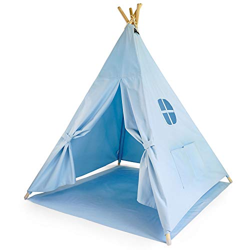 Hej Lønne Tipi Zelt für Kinder mit Bodenmatte 120 x 120 x 150 cm - Kinderzelt für Drinnen -...