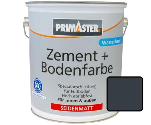 Primaster Zementfarbe und Bodenfarbe 750ml Anthrazit Seidenmatt Betonfarbe