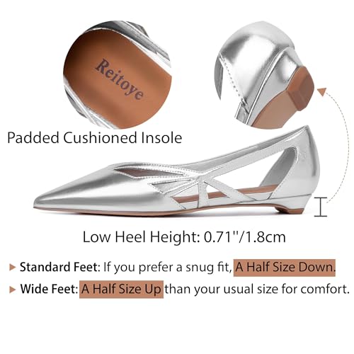 Image of Reitoye Flats for Womens Closed Pointed Toe Ballet Flat Comfortable Dressy Work Slip On Casual Shoes Womens Flats