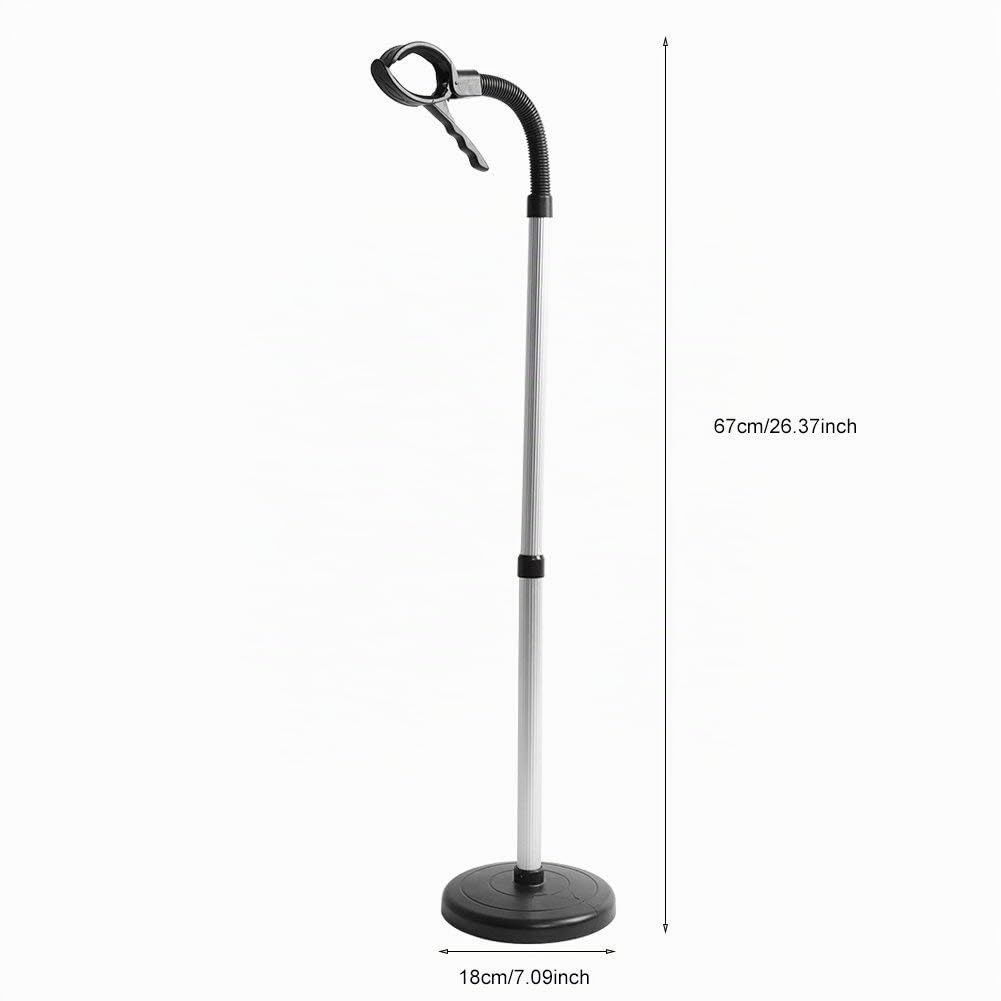 Ejoyous Soporte para secador de Pelo, Soporte Manos Libres secador Pelo Acero Inoxidable Altura Ajustable Giratorio de 360 Grados Soporte secador Pelo y Plancha con Base Pesada