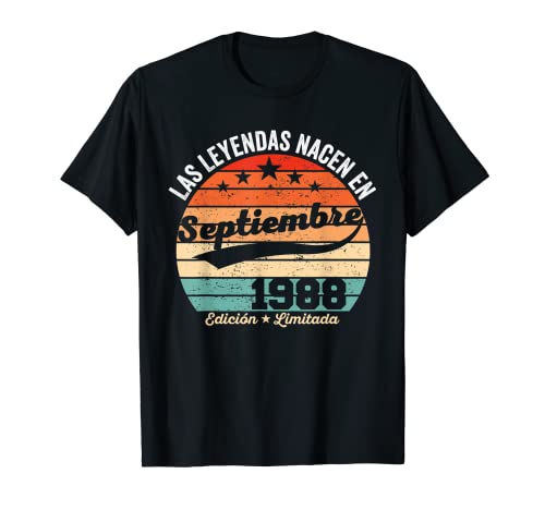 34 años Cumpleaños Las Leyendas nacen en Septiembre de 1988 Camiseta