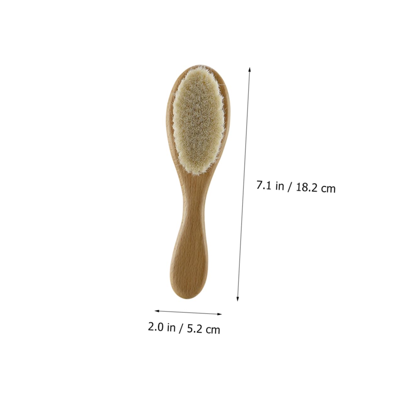 BESTonZON Complete Baby Shower Bath Kit 3pcs Wool Brush Set Hair Brush for Baby Home Baby Shower Brush Newborn Soft Brush Bamboo Handle Gentle on Baby's Scalp