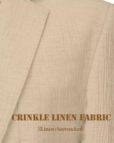 Linen Mens Suit 3 Piece Slim Fit Lightweight Linen Suits Sets Blazer Jackets Vest Pants Summer Casual Travel Tuxedo for Men2