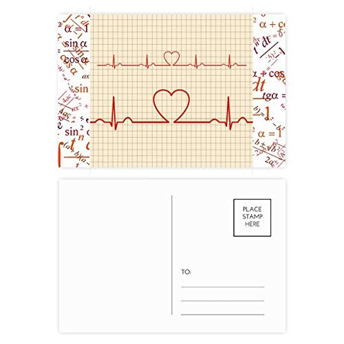 Cartes postales cœur électrocardiogramme pour exprimer votre gratitude au personnel médical