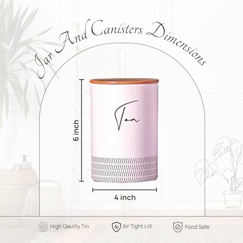 Image of nestroots Tea Coffee Sugar Containers Set of 3 | 750g Airtight Kitchen Storage Jars & Canisters for Dry Fruits, Spices, or Baking Essentials | Chalk White Tin Design for Modern Kitchen Decor