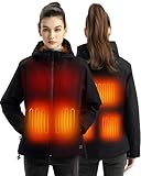 Neveland Women’s Heated Jacket with Battery Pack - Soft Shell, Detachable Hood, Overheat Protection (3X-Large)