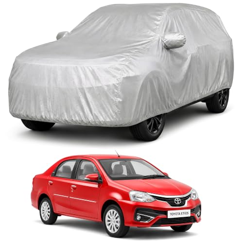 Image of Autofact Car Body Cover Compatible with Etios | Custom Fit Car Cover | 100% Water-Resistant| Triple-Stitched Lightweight Fabric | Dustproof | Indoor & Outdoor Use | Elastic Bottom