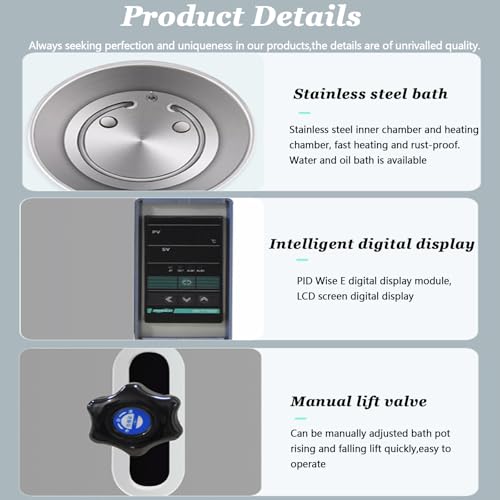 Mezclador magnético digital de baño de aceite circulante de alta temperatura, calentador de acero inoxidable para calentamiento de líquidos de laboratorio.