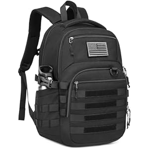 25L Military Tactical Backpack for Men - Molle Army 3 Days Assault Pack Out Bag Hiking Rucksack, Black