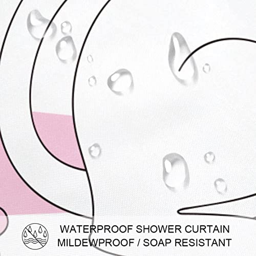 Rideau de douche lavable 152 x 183 cm anti éclaboussures rose