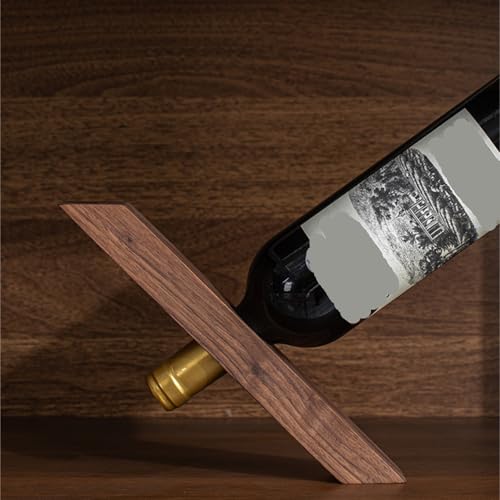 Soporte de vino de madera con agujero central miniatura 3