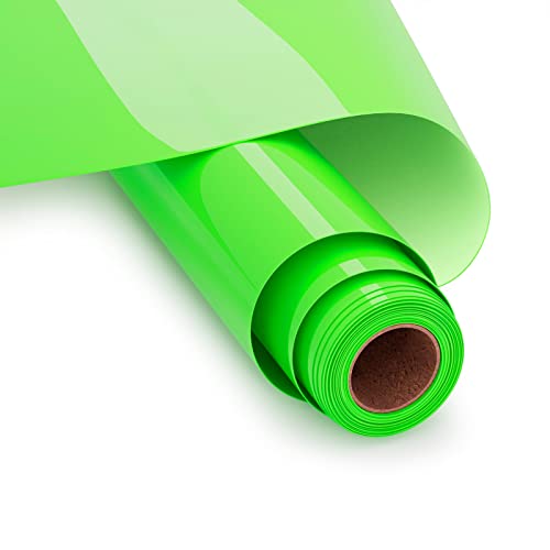 UIOK Vinilo Textil Termoadhesivo 30 x 365 cm HTV Vinilo Textil, Verde Neón Rollo de Vinilo Transferencia de Calor Vinilo Termoadhesivo Textil para DIY Camisetas y Más Telas(Verde Neón)