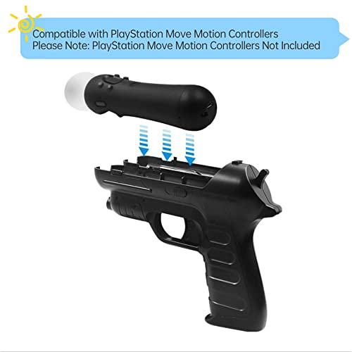 Vergissm Game Gun for Playstation VR Move Motion Controller, 2PCS Playstation VR Move Controller Holder Suitable for PS3/PS4 Playstation VR Shooting Game (VR Move Controller Not Include)