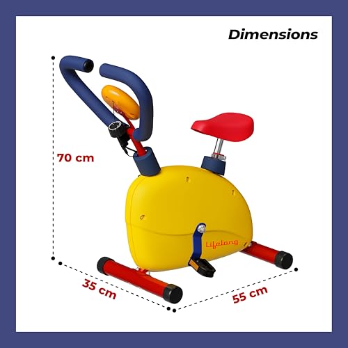 Image of Lifelong Kids Spin Bike | Adjustable Resistance & Seat Height | Indoor Exercise Bike for Boys & Girls Ages 3-12 | Multifunction Pedometer & Ergonomic Foam Seat| Kids Home Gym Fitness Equipment