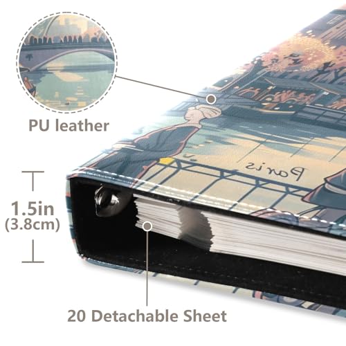 Álbum de fotos grande autoadhesivo, álbumes de scrapbook DIY con cubierta de cuero sintético y diseño personalizado Paris Poster, para fotos de 2×3, 4×6, 5×7 y 6×8 pulgadas miniatura 3